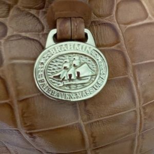 Brahmin Leather Croc Bucket Bag